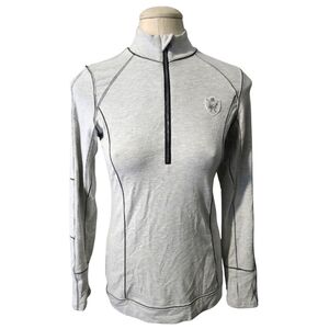 Goode Rider Gray Bamboo Blend Quarter Zip Equestrian Pullover Size Small
